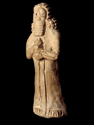 Sumerian Civilization: Statuette in Terracotta of Protective Genie (8th-7th Century BC) by Sumerian Sumerian