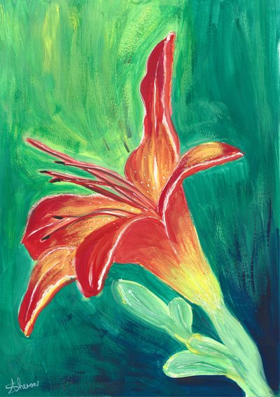 Vibrant Orange Lily by Sunet Theron