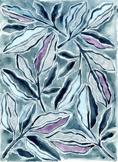 Muted Botanical Leaves by Susan Black