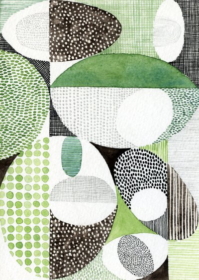 Organic Green Shapes by Susan Black
