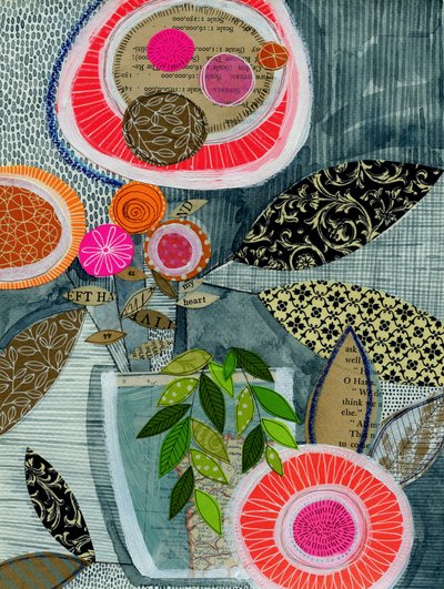 Vibrant Botanical Collage by Susan Black