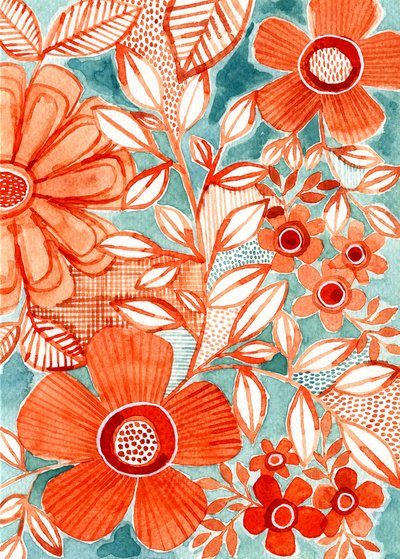 Vibrant Floral Watercolor by Susan Black