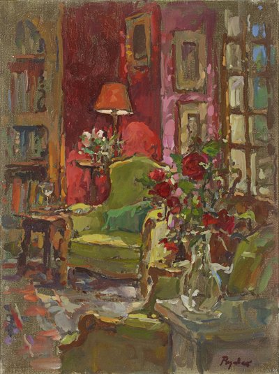 Red Wall, Red Roses by Susan Ryder