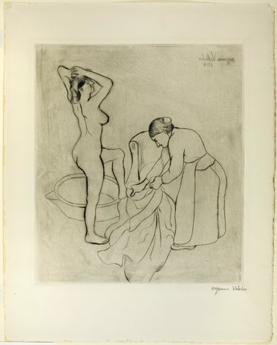 Woman with Large Breasts and Old Woman by Suzanne Valadon