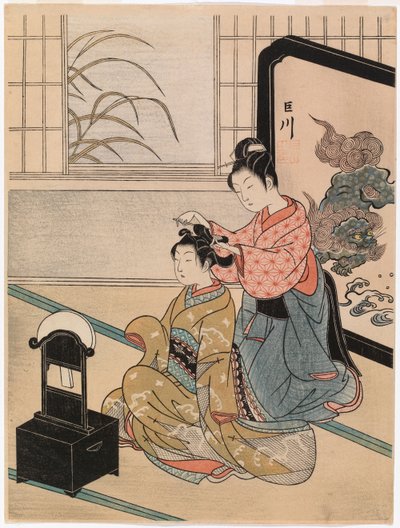 Autumn Moon in the Mirror by Suzuki Harunobu
