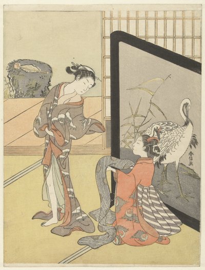 Choosing an Obi by Suzuki Harunobu