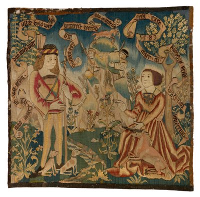 Tapestry panel depicting the Hunt of the Unicorn by Swiss School