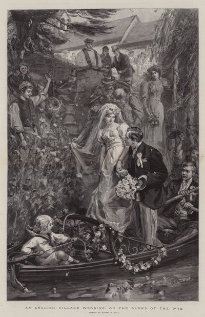 An English Village Wedding, on the Banks of the Wye by Sydney Prior Hall