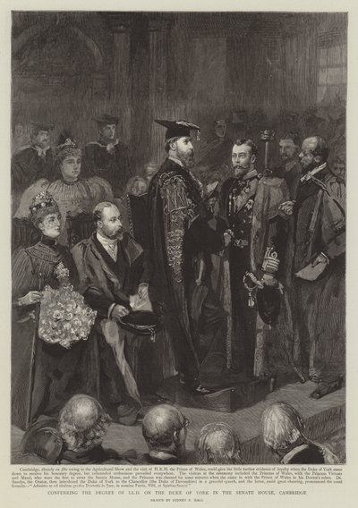 Conferring the Degree of LLD on the Duke of York in the Senate House, Cambridge by Sydney Prior Hall