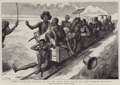 Egypt, Natives Coming in to Be Paid for Work on the Suakim Railway by Sydney Prior Hall
