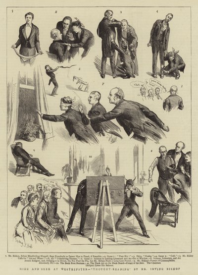 Hide and Seek at Westminster, Thought Reading by Mr Irving Bishop by Sydney Prior Hall