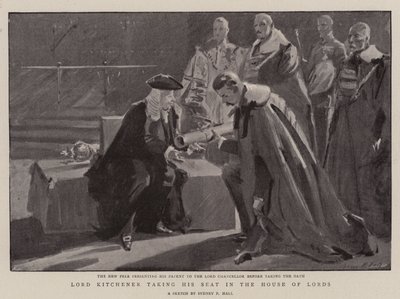 Lord Kitchener Taking His Seat in the House of Lords by Sydney Prior Hall