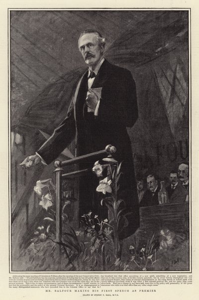 Mr Balfour making his First Speech as Premier by Sydney Prior Hall