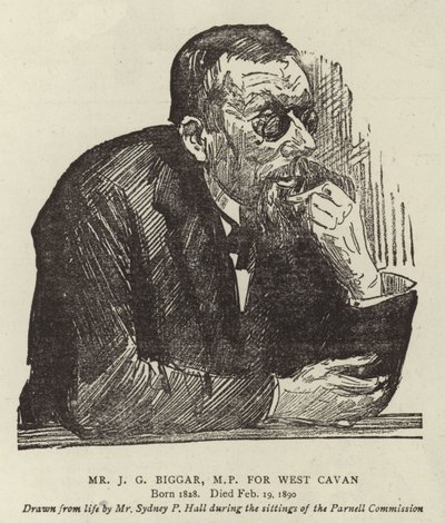 Mr J G Biggar, MP for West Cavan by Sydney Prior Hall