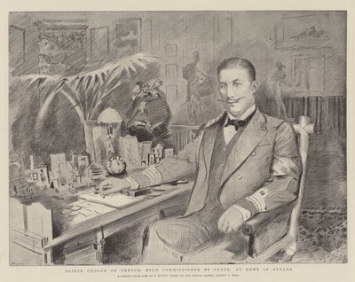 Prince George of Greece, High Commissioner of Crete, at Home in Athens by Sydney Prior Hall