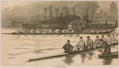 Reminiscences of an Oxford and Cambridge Boat Race: At the Start-Peeling by Sydney Prior Hall