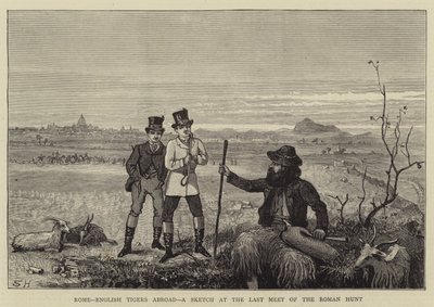 Rome, English Tigers Abroad, a Sketch at the Last Meet of the Roman Hunt by Sydney Prior Hall