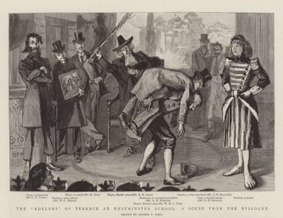 The Adelphi of Terence at Westminster School, a Scene from the Epilogue by Sydney Prior Hall