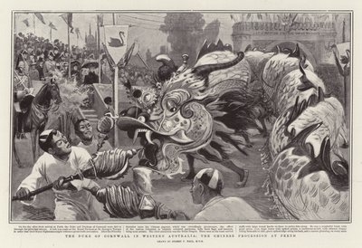 The Duke of Cornwall in Western Australia, the Chinese Procession at Perth by Sydney Prior Hall