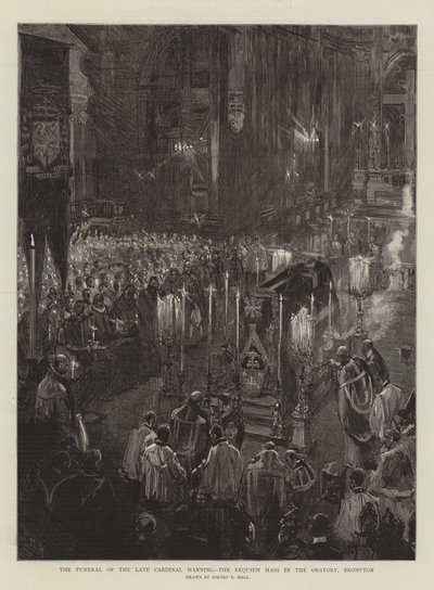 The Funeral of the Late Cardinal Manning, the Requiem Mass in the Oratory, Brompton by Sydney Prior Hall