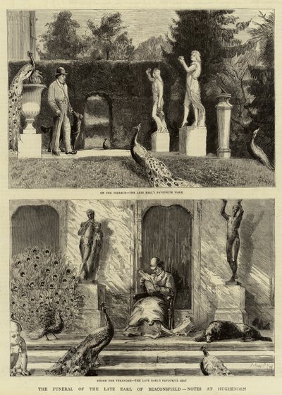 The Funeral of the Late Earl of Beaconsfield, Notes at Hughenden by Sydney Prior Hall