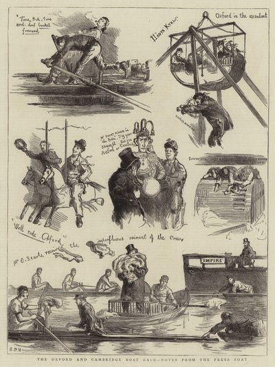 The Oxford and Cambridge Boat Race, Notes from the Press Boat by Sydney Prior Hall