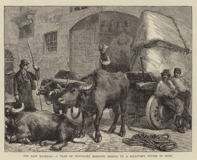 The Raw Material, a Team of Buffaloes bringing Marble to a Sculptor