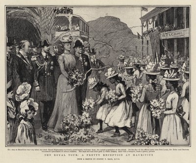 The Royal Tour, a Pretty Reception at Mauritius by Sydney Prior Hall