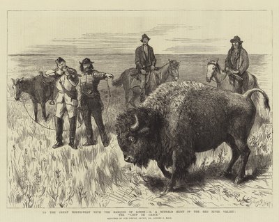 To the Great North-West with the Marquis of Lorne, X, a Buffalo Hunt in the Red River Valley, the Coup de Grace by Sydney Prior Hall