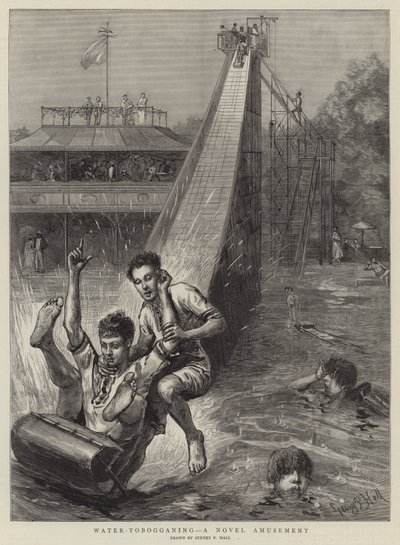 Water-Tobogganing, a Novel Amusement by Sydney Prior Hall