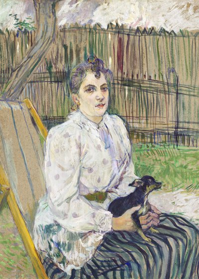 Lady with a Dog (1891) by TOULOUSE LAUTREC
