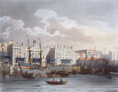 Custom House from the River Thames, from Ackermann