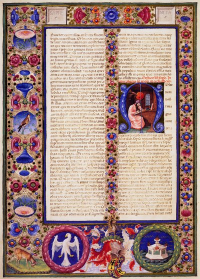 Incipit from Book of Sirach, from Volume I of Bible of Borso d