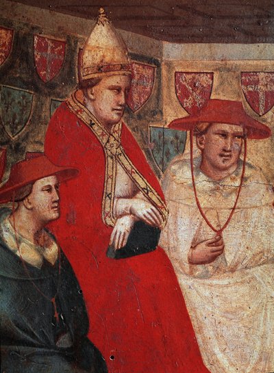 History of Saint Francis of Assisi: representation of Pope Innocent III, confirming the Franciscan rule in 1210 (detail) by Taddeo Gaddi