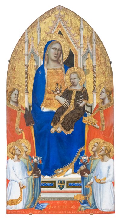 Madonna and Child enthroned with St Mary Magdalen, St Catherine of Alexandria and angels by Taddeo Gaddi