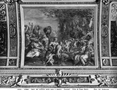 Scene with Nymphs (detail from the ceiling of a Banqueting Room, Villa Giulia, Rome) by Taddeo Zuccaro