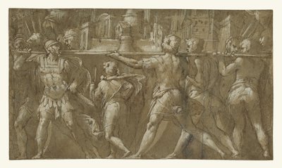 Soldiers Carrying a Model of a City by Taddeo Zuccaro