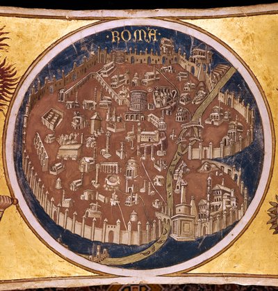 Perspective Map of Rome with the Monuments of Antiquity, 1414 by Taddeo di Bartolo