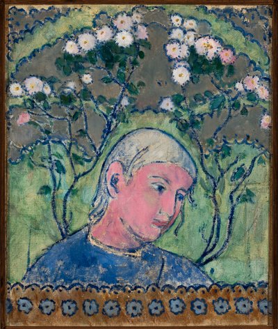 Head of a Girl in Flowers by Tadeusz Makowski