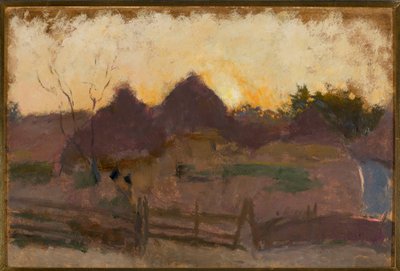 Landscape with Haystacks by Tadeusz Makowski