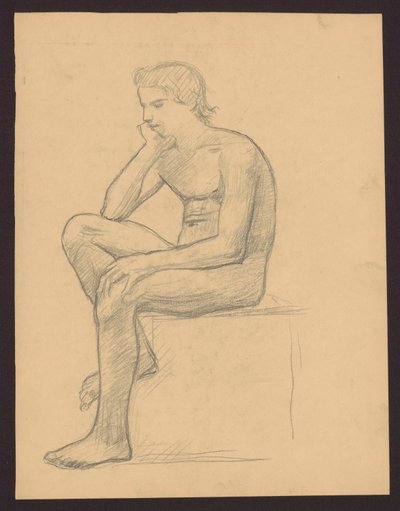 Young Boy Sitting in Profile to the Left by Tadeusz Makowski