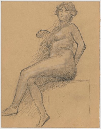 Study of a Seated Nude Woman by Tadeusz Makowski
