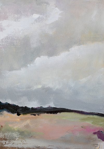 Cloudy Pastel Landscape by Tamar Green