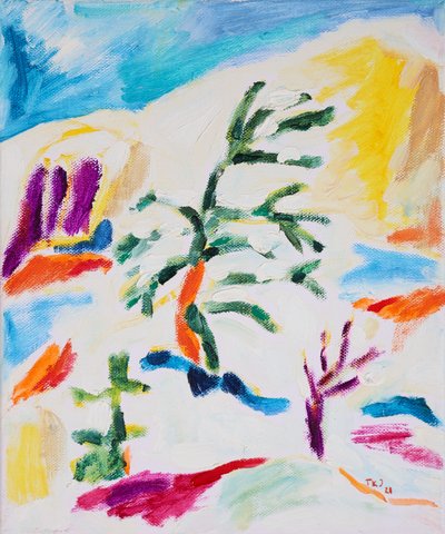 Colorful Abstract Landscape by Tamara Jare