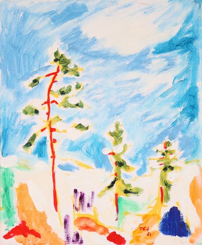Colorful Winter Trees by Tamara Jare
