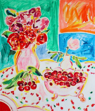 Vibrant Roses Fresh Cherries by Tamara Jare