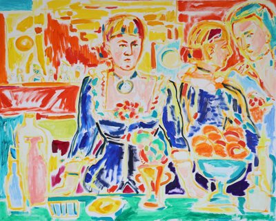 Vibrant Women At Table by Tamara Jare