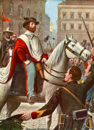 Garibaldi and his volunteer force enter to defend Rome in 1849 by Tancredi Scarpelli
