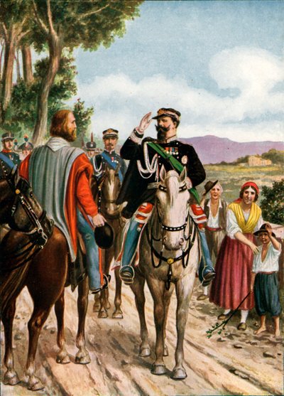 Historic Meeting at Teano Between Victor Emmanuel II and Garibaldi by Tancredi Scarpelli