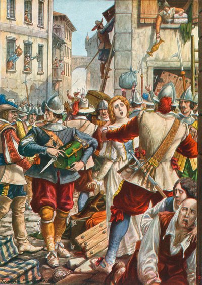 Mantua Being Attacked by the Austrians in 1630 by Tancredi Scarpelli